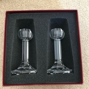 Candle Sticks - Vintage Orrefors Globe Crystal Candlesticks